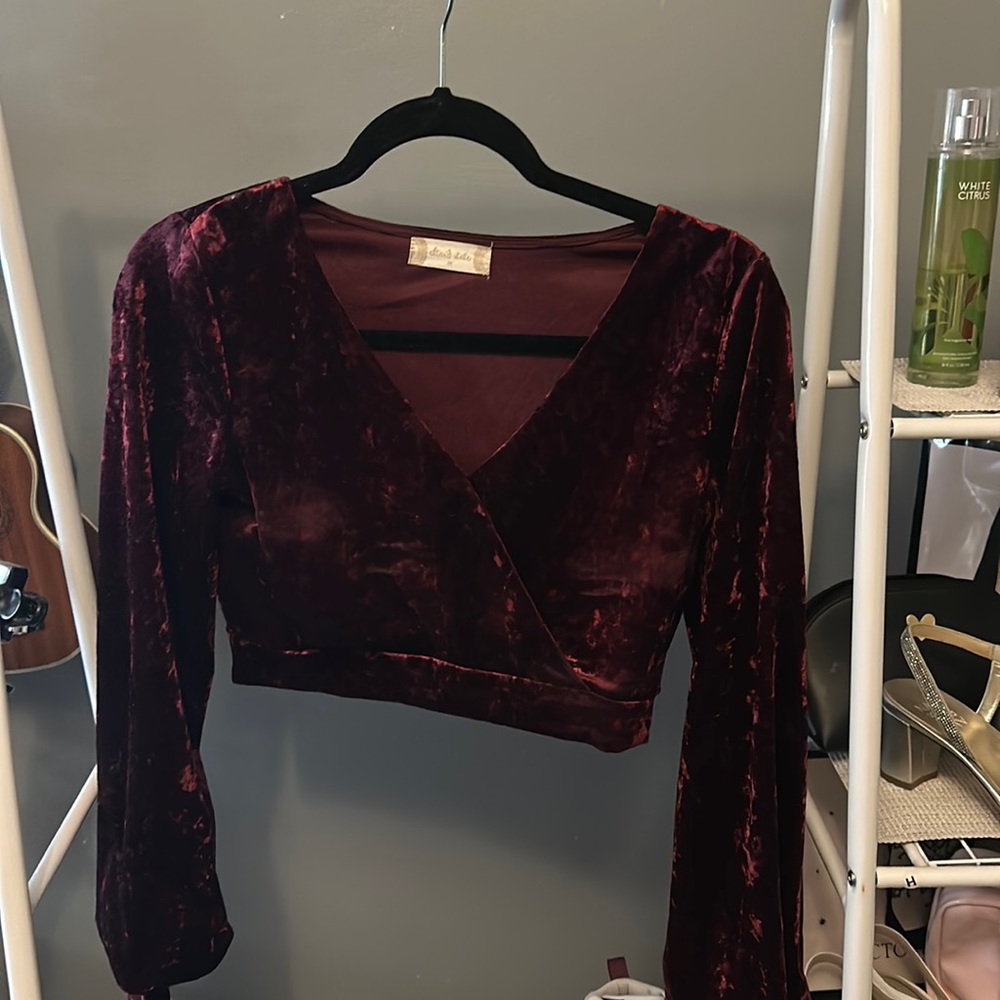 altar’d state dark red blouse